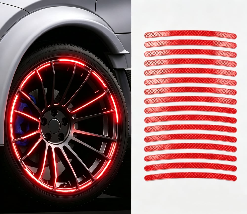 20 PCS Creative Wheel Hub Rim Reflective Stickers