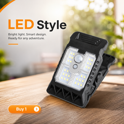 Solar Motion Sensor Outdoor Clip Light for Camping Garden and Garage