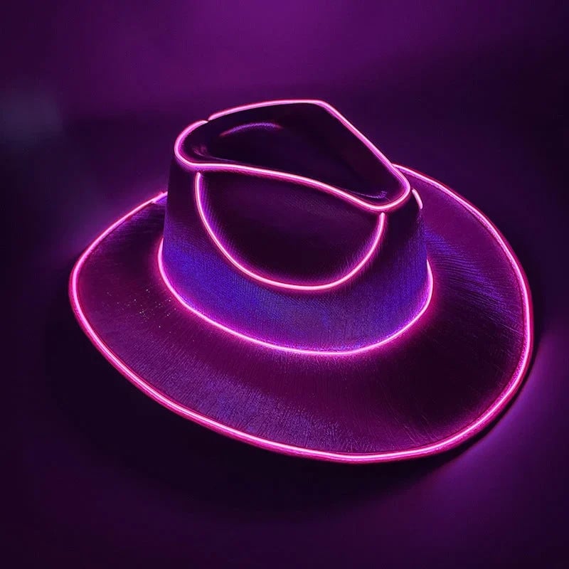 Light Up the Night 👻 LED Glow Cowboy Hat – Halloween Party Costume