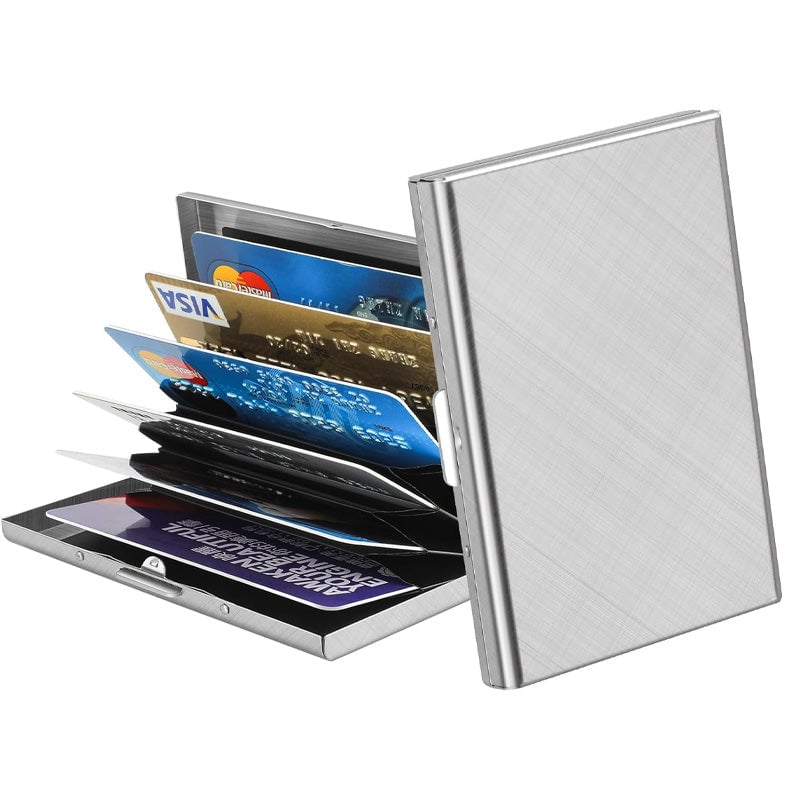 💸 Price Drop! 💰RFID-blocking card holder – stainless steel, slim design, 3 capacities. 📇✨