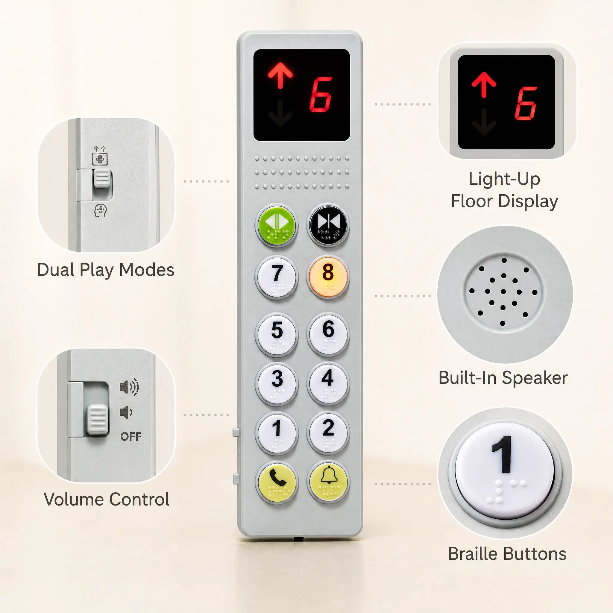Elevator Activity Pane Toys Interactive Learning Toy for Boys Girls
