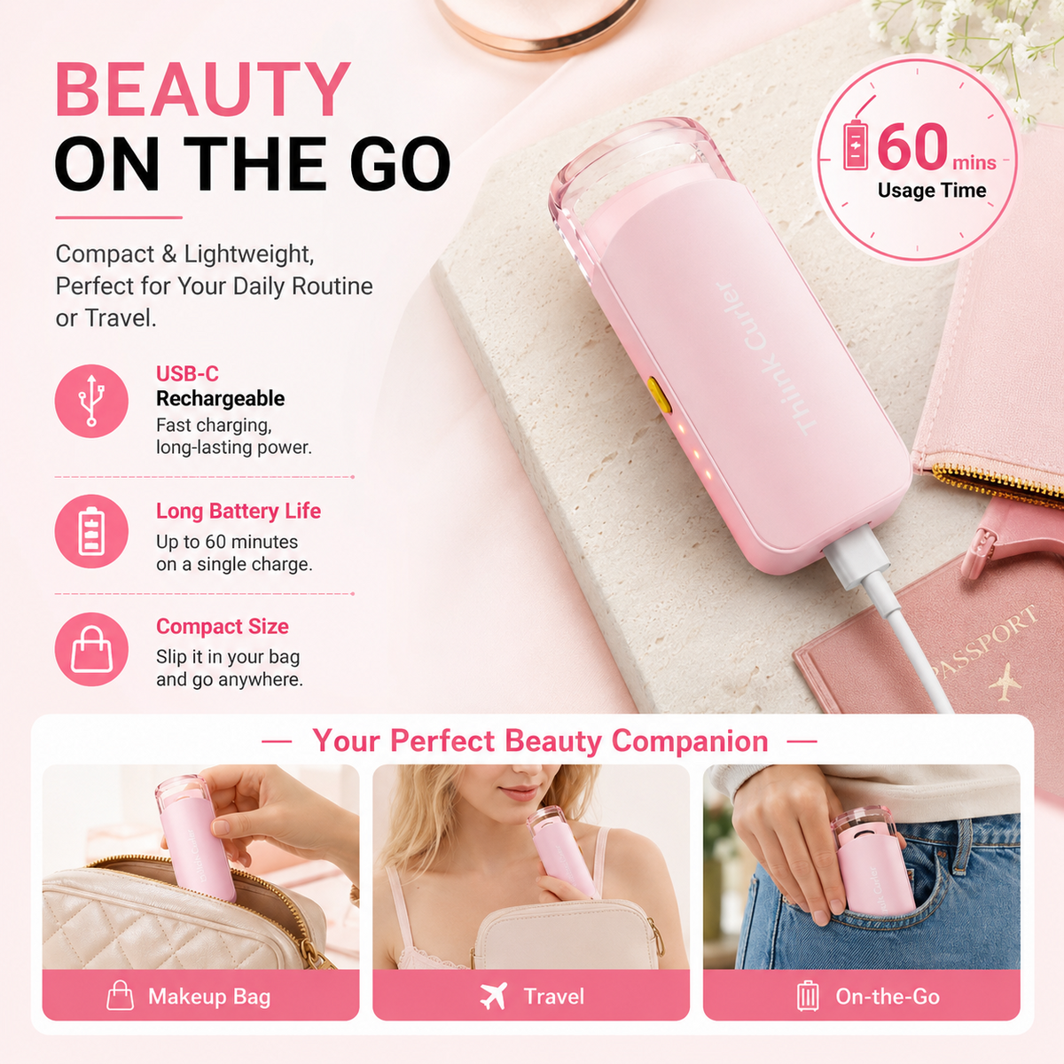 USB Rechargeable Heated Eyelash Curler