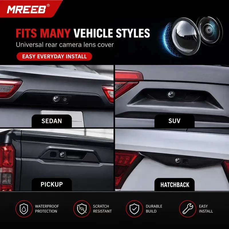 2 Pcs Mirror Shape 360 Panoramic Rearview Car Camera Lens Cover🚗📷