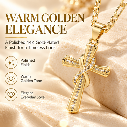 14K Gold-Plated Cross Pendant Necklace – Faith-Inspired Jewelry