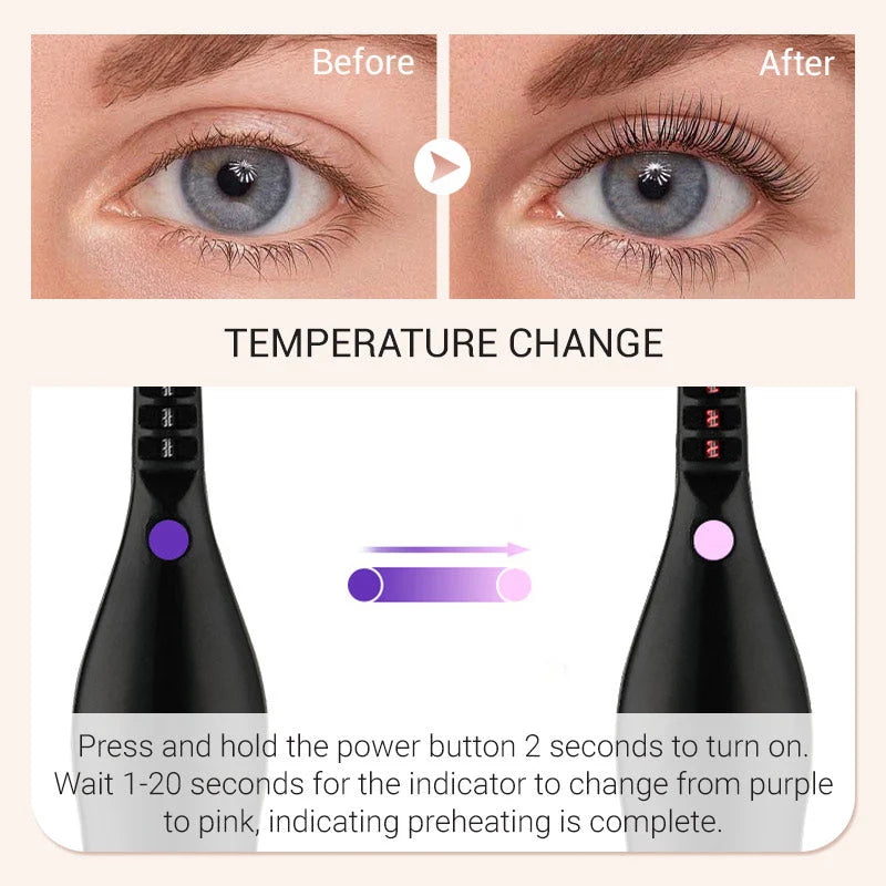 🎁2026 Rechargeable Heated Eyelash Curler for Quick Heating Curling