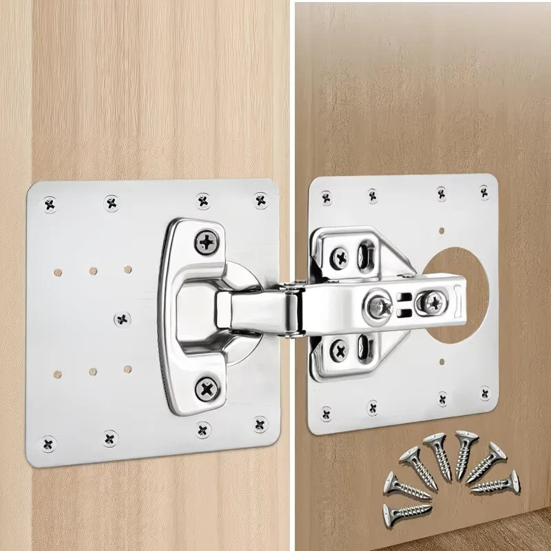 Heavy Duty Hinge Repair Plate with Screws for Cabinet Door & Wardrobe