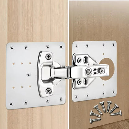 Heavy Duty Hinge Repair Plate with Screws for Cabinet Door & Wardrobe