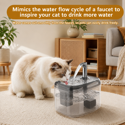 1.5L USB Automatic Cat Water Fountain with Filter for Cats and Small Dogs