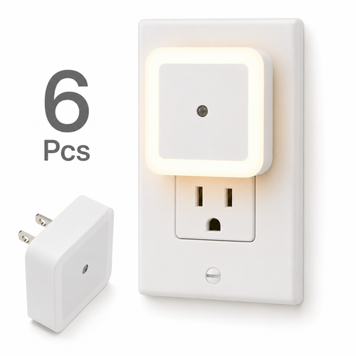 Night Lights Plug into Wall (6-Pack) - Dusk to Dawn Light Sensor