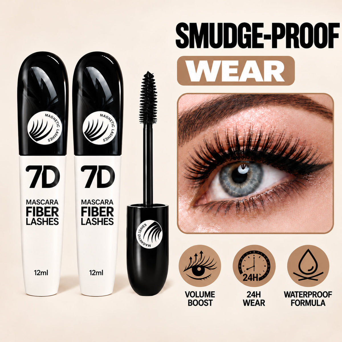 7D Silk Fiber Black Lengthening Mascara - Adult Beauty Makeup✨