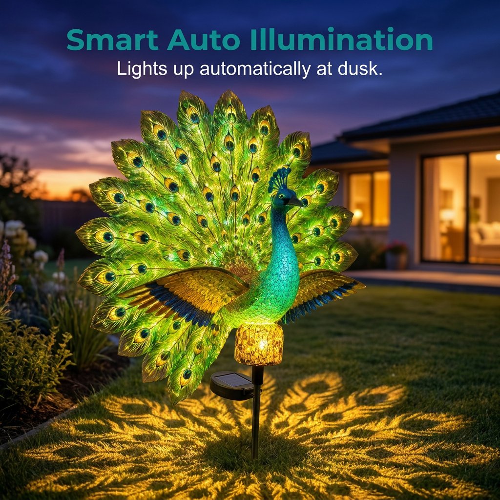 🔥Limited time-50% OFF 🦚Solar Peacock Garden Sculpture Light🌟Transform Your Outdoor Space🏡