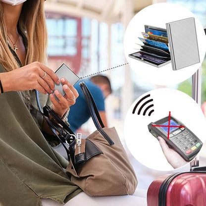 💸 Price Drop! 💰RFID-blocking card holder – stainless steel, slim design, 3 capacities. 📇✨