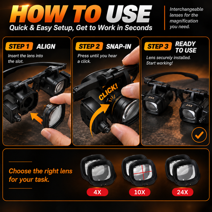 💥 LAST DAY 49% OFF 🔍 24X LED Hands-Free Magnifier for Precision Work 💡