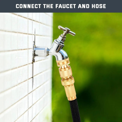 Solid Brass Garden Hose Quick Connector Set No Leak Water Hose Adapter