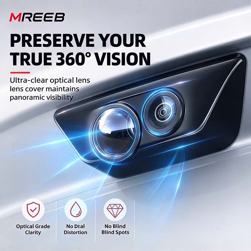 2 Pcs Mirror Shape 360 Panoramic Rearview Car Camera Lens Cover🚗📷