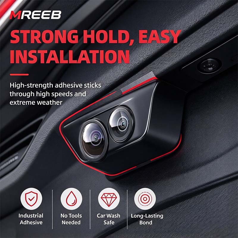 2 Pcs Mirror Shape 360 Panoramic Rearview Car Camera Lens Cover🚗📷