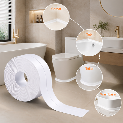 White Waterproof Caulk Seal Tape for Bathroom and Kitchen