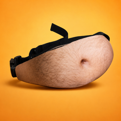 😂 Fake Beer Belly Fanny Pack - Hilarious Dad Bod Waist Bag for Pranks & Parties 🍻