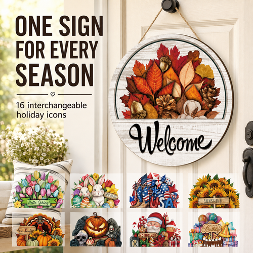 🔥 LIMITED-TIME  — 16 Pcs Interchangeable Welcome Sign for Front Door