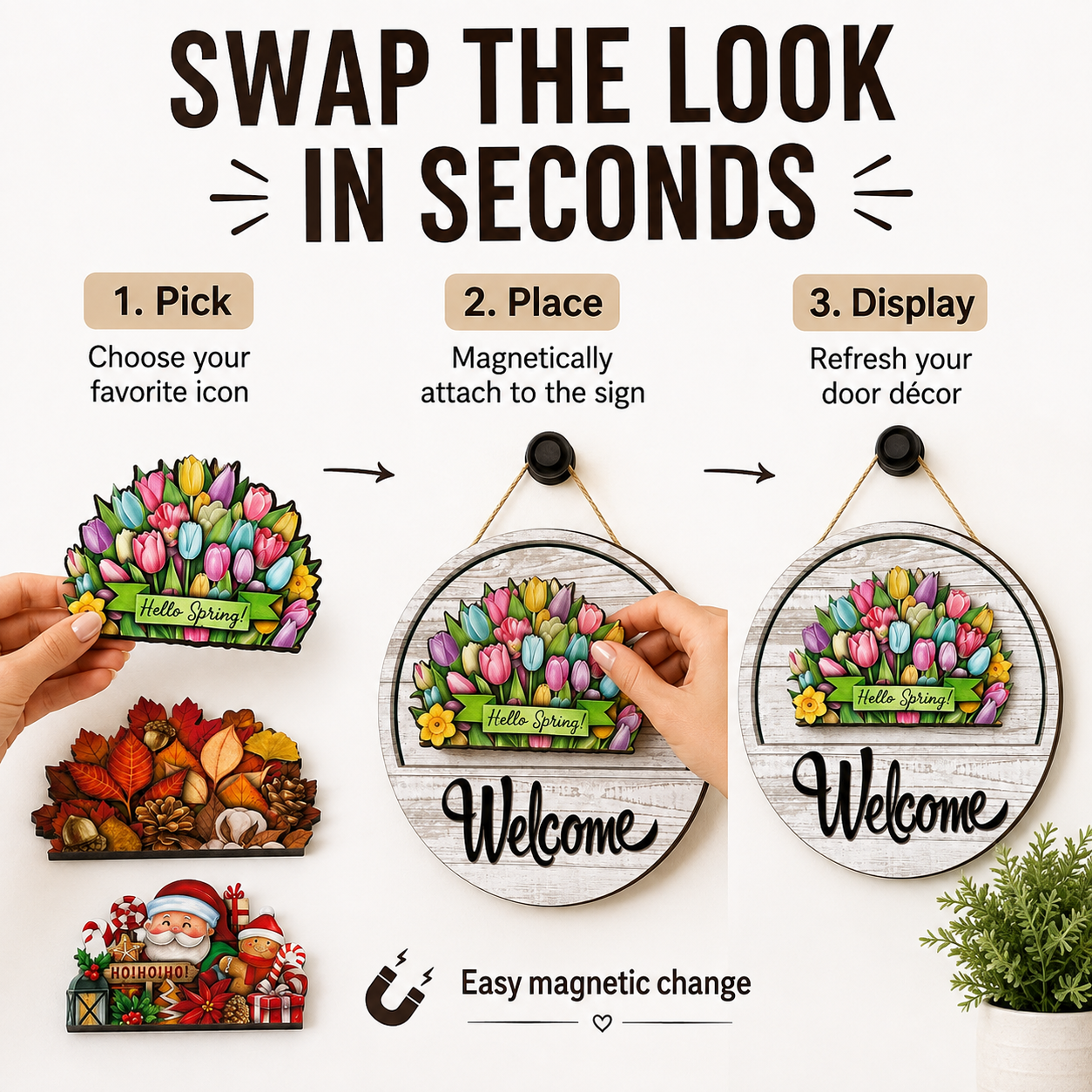 🔥 LIMITED-TIME  — 16 Pcs Interchangeable Welcome Sign for Front Door
