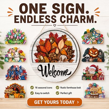 🔥 LIMITED-TIME  — 16 Pcs Interchangeable Welcome Sign for Front Door