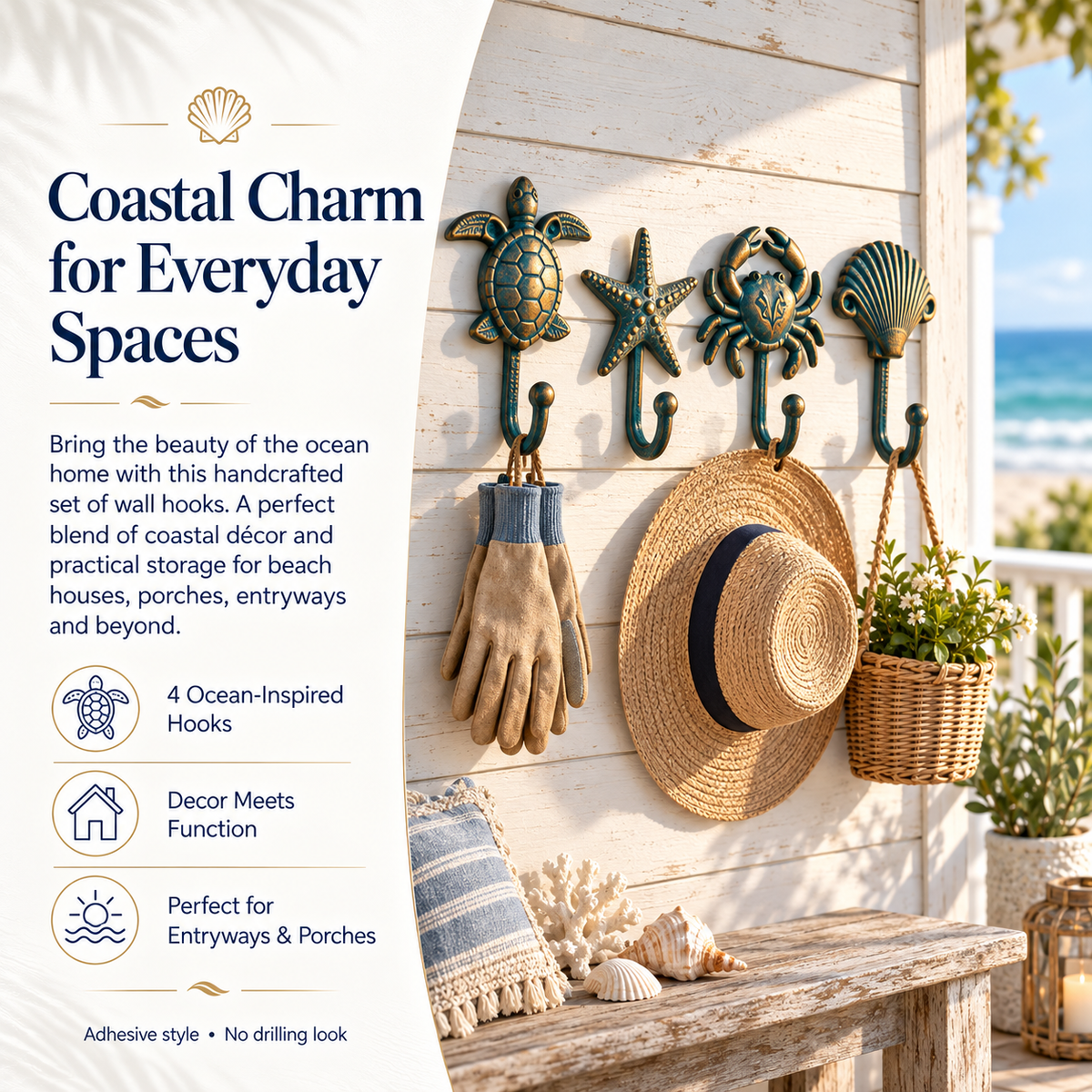 🌊Ocean-Inspired Coastal Wall Hooks