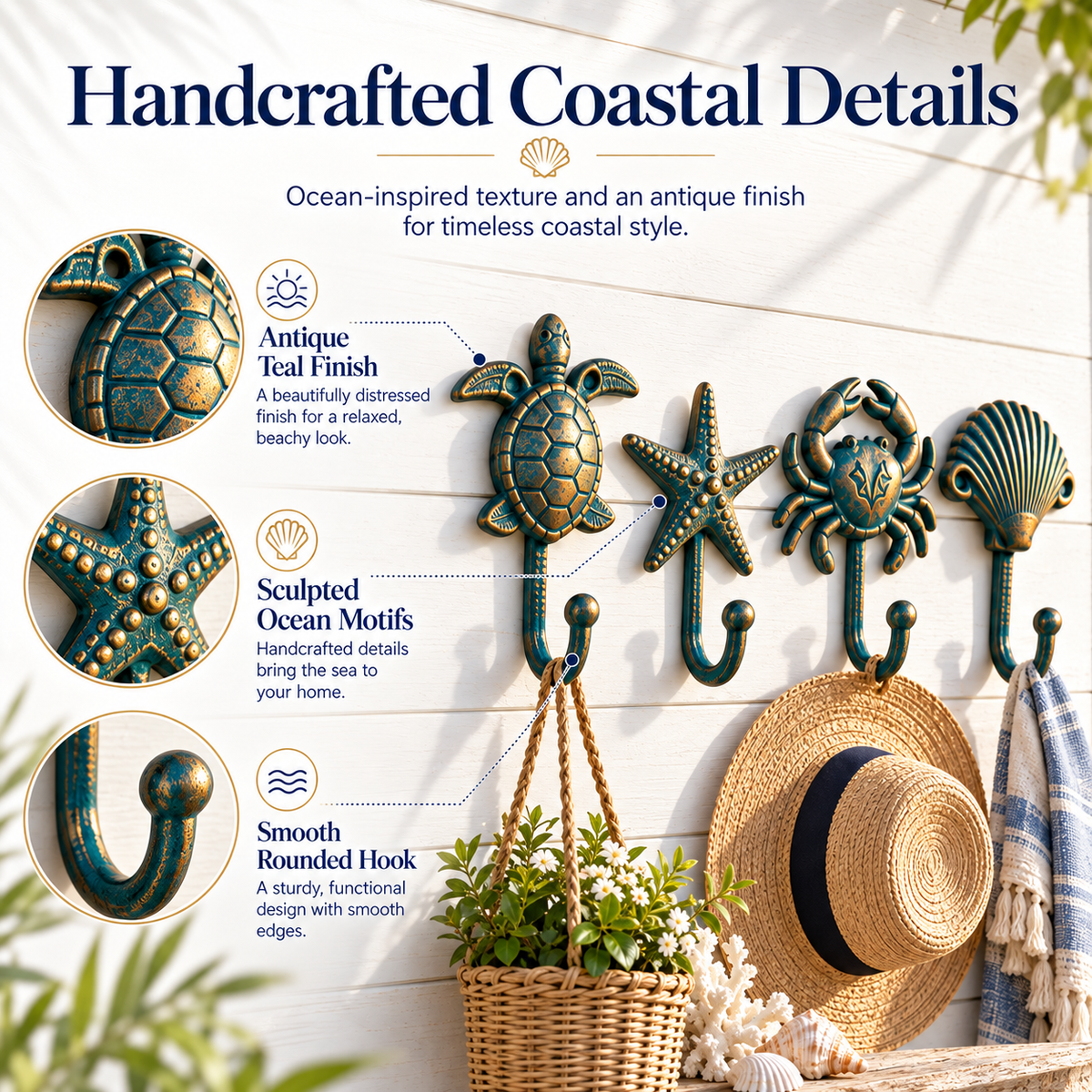 🌊Ocean-Inspired Coastal Wall Hooks