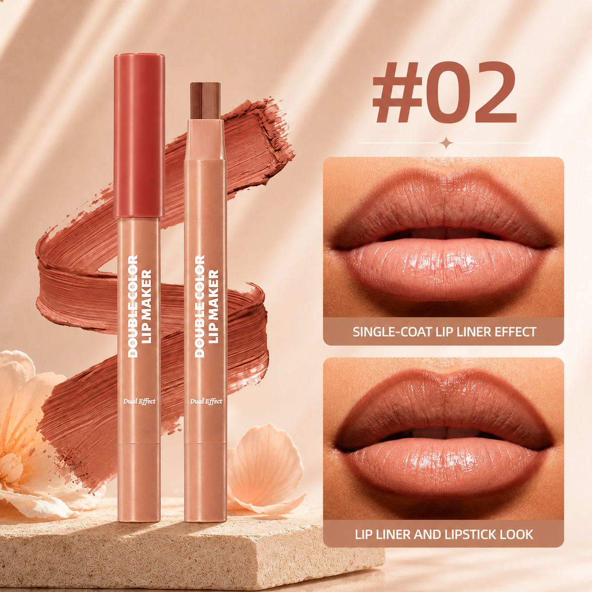 2 in 1 Lip Liner and Balm with Hydrating Formula