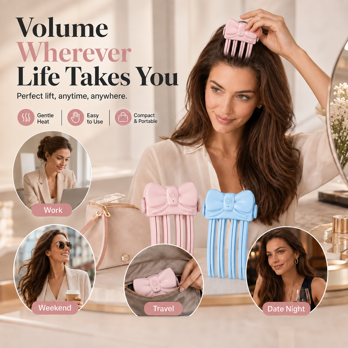 💥Last-Day Sale！Surprise 50% Off！🔥Shape in 3 Seconds！👱‍♀️High Cranial Top Magic Tool！Rechargeable Volumizing Root Lift Clip