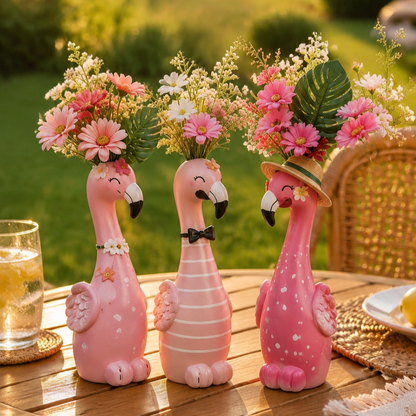 🦩Cute Flamingo Decorative Vase 🌸 5 Styles Resin Figurine Vase Tabletop Centerpiece Indoor Home Shelf Decor Gift（副本）