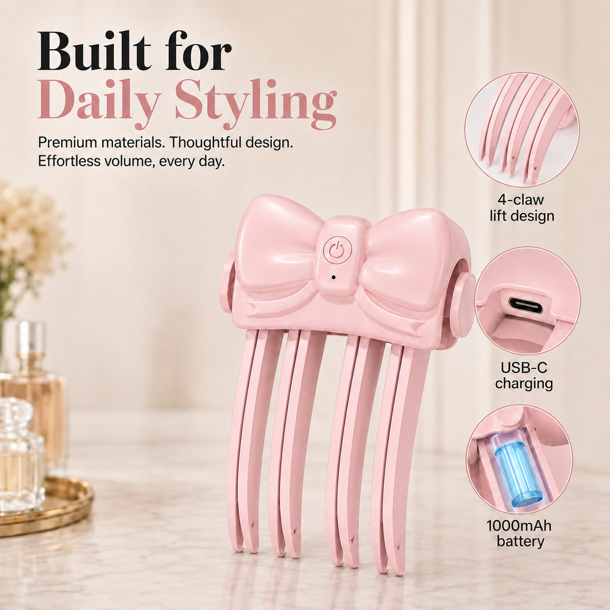💥Last-Day Sale！Surprise 50% Off！🔥Shape in 3 Seconds！👱‍♀️High Cranial Top Magic Tool！Rechargeable Volumizing Root Lift Clip