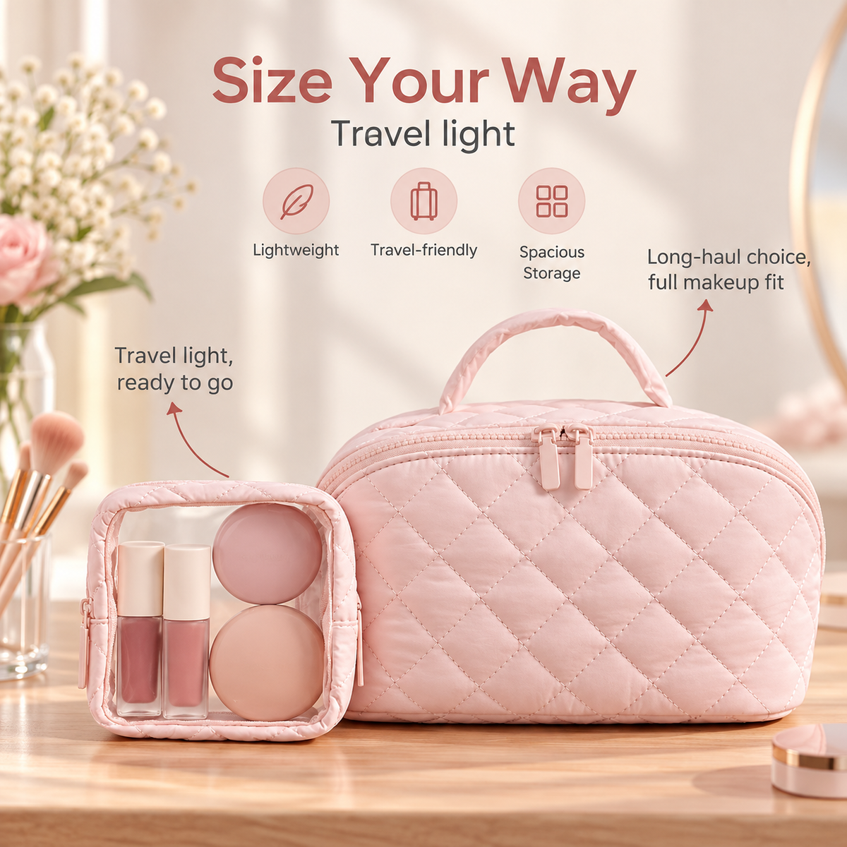 49% OFF This Week Promotions🎉🎉Travel Makeup Bag for Woman-Large Size