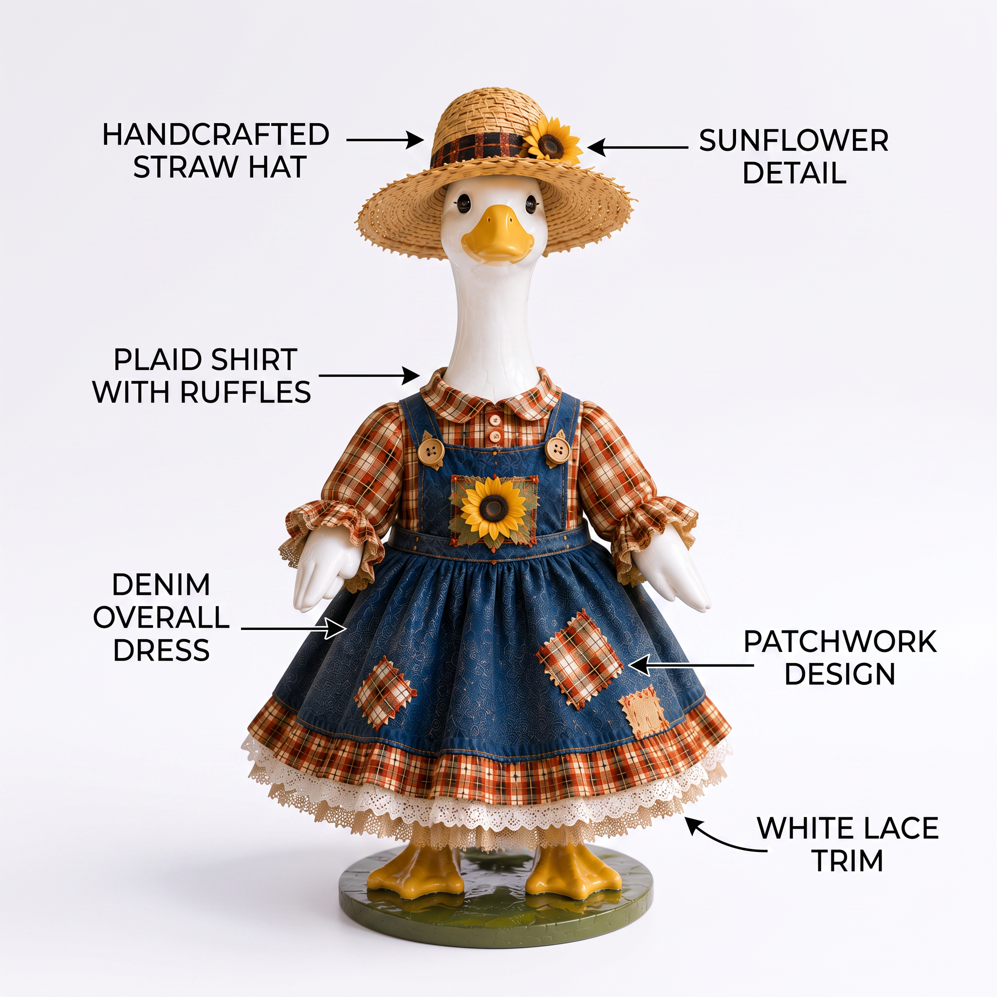 🌻  New 23" Sunflower Harvest Goose Outfit™ | Autumn Farmhouse Porch Decor（