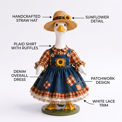 🌻  New 23" Sunflower Harvest Goose Outfit™ | Autumn Farmhouse Porch Decor（