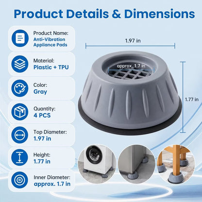 🌟Anti-Vibration Appliance Pads (4PCS) – Stop Noise, Movement & Shaking