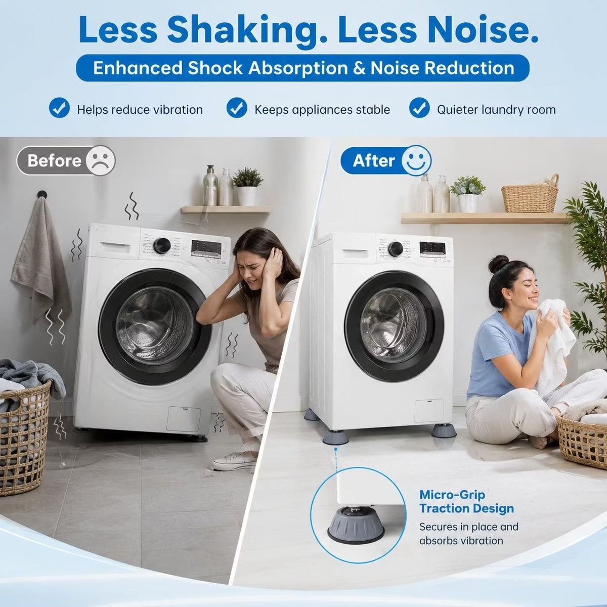🌟Anti-Vibration Appliance Pads (4PCS) – Stop Noise, Movement & Shaking