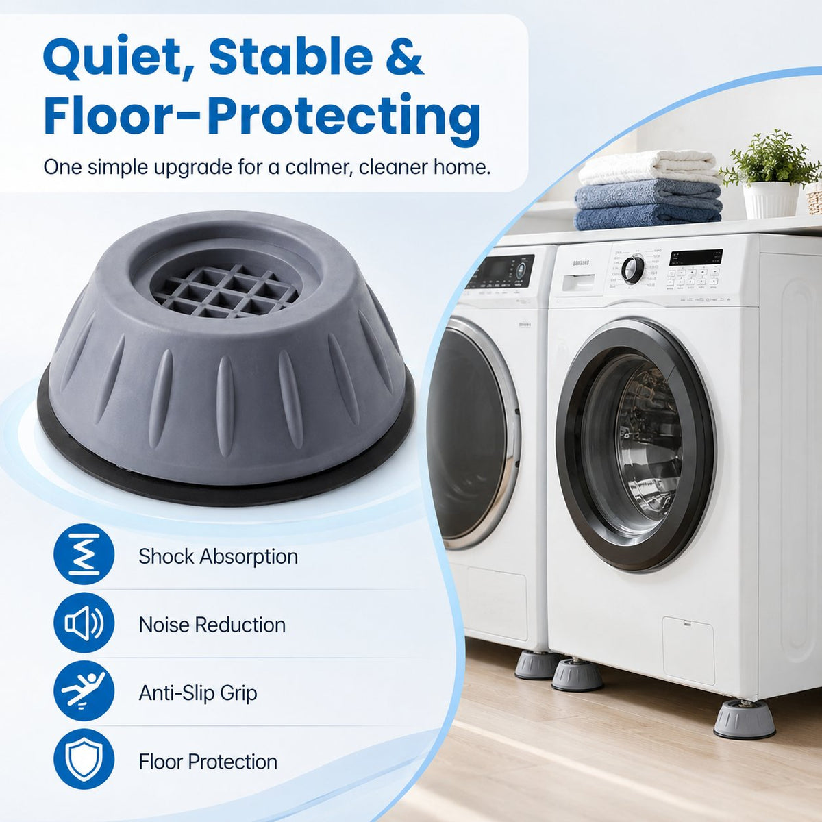 🌟Anti-Vibration Appliance Pads (4PCS) – Stop Noise, Movement & Shaking