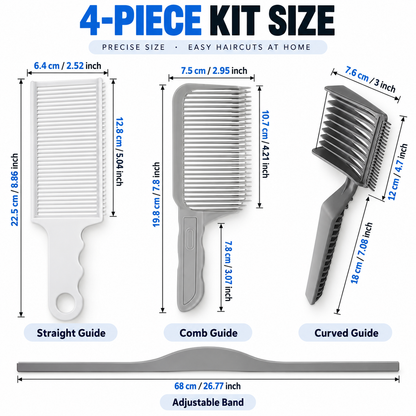✂️ 4-Piece Hair Cutting Guide Kit – Adjustable Home Barber Set