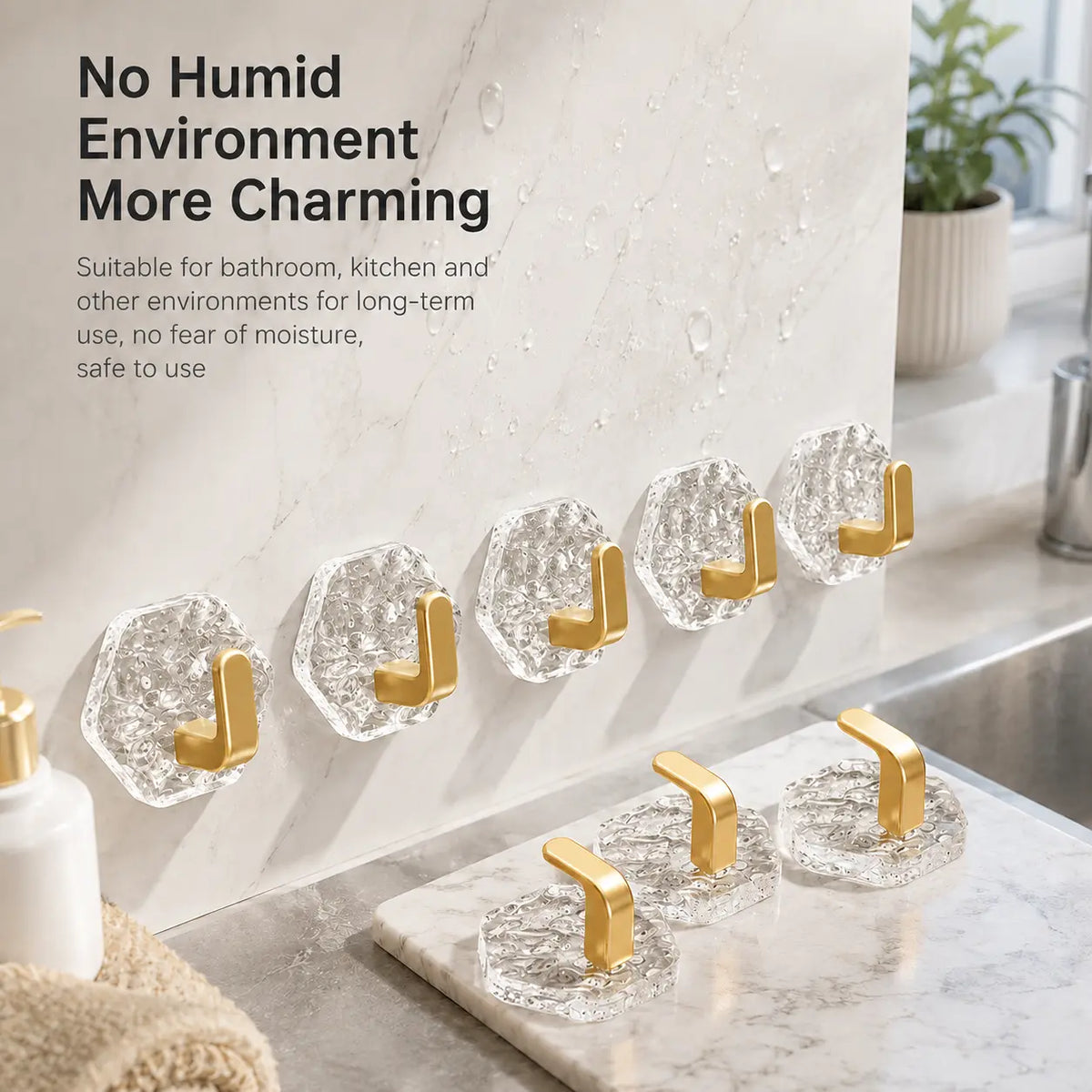 20 Pack Adhesive Wall Hooks for Kitchen and Bathroom