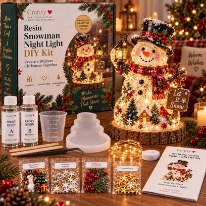 🎄 Resin Christmas Tree Night Light DIY Kit – Beginner-Friendly Craft Set