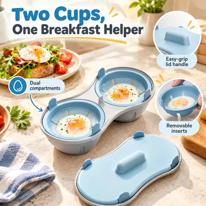 Microwave Egg Poacher, Microwave Egg Cooker for 2 Eggs 🍳
