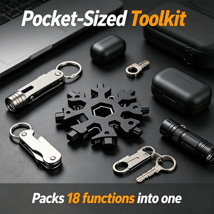 Viral 18-in-1 Snowflake Multi-tool Stainless Steel Portable Wrench All-in-One Screwdriver ❄️
