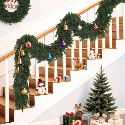 6 FT 2 PCS  Artificial Cedar Garlands, Real Touch Winter Cedar Garland🌲