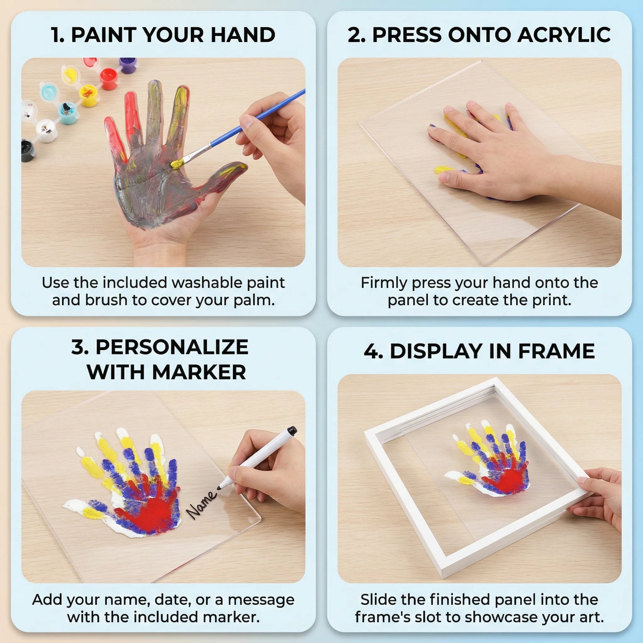 DIY Family Handprint Frame Memory Kit