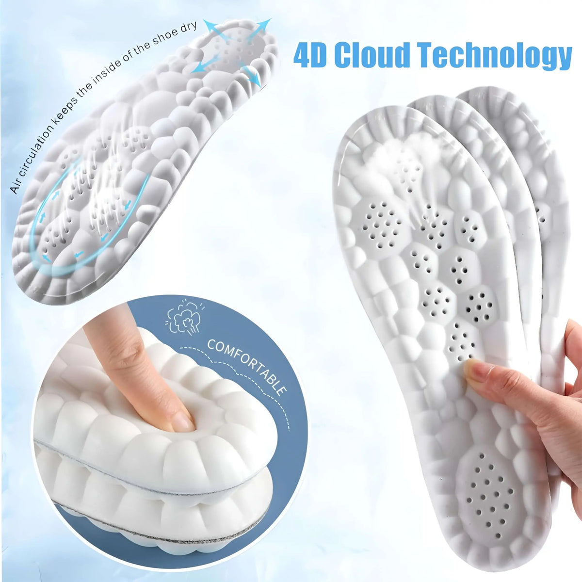 5-Pack 4D Cloud Soles for Men Women