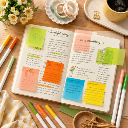 Reusable Transparent Pull-Out Sticky Notes with Strong Adhesion – 80 Sheets