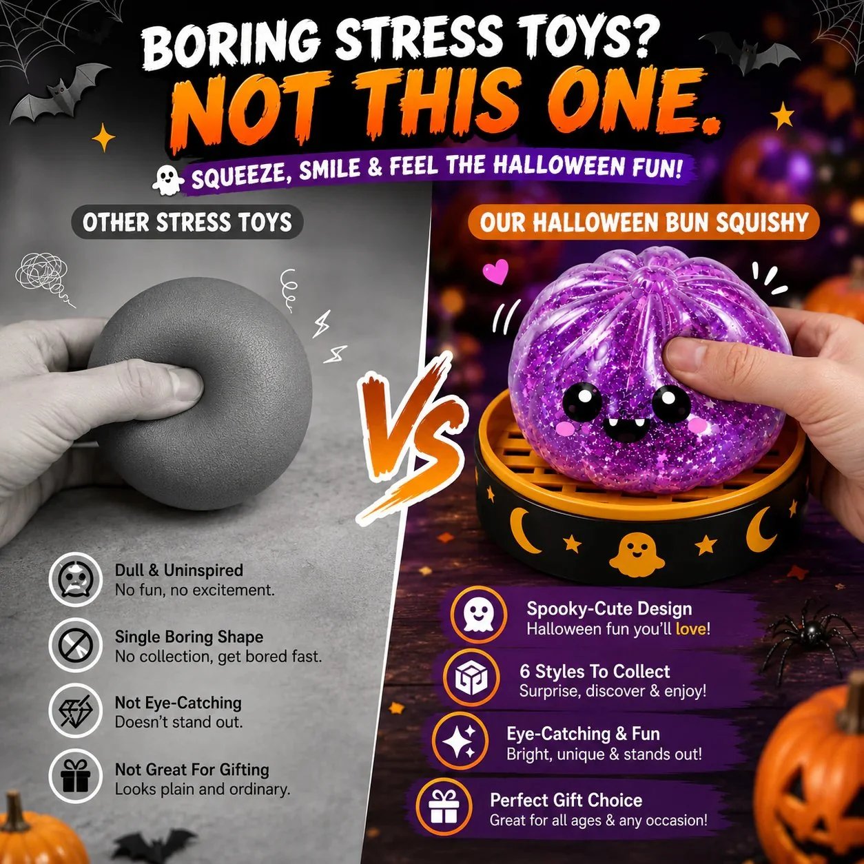 🔥49% OFF TODAY 🎃 Halloween Steamed Bun Squishy Mystery Box Toy