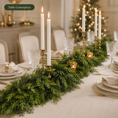 6 FT 2 PCS  Artificial Cedar Garlands, Real Touch Winter Cedar Garland🌲