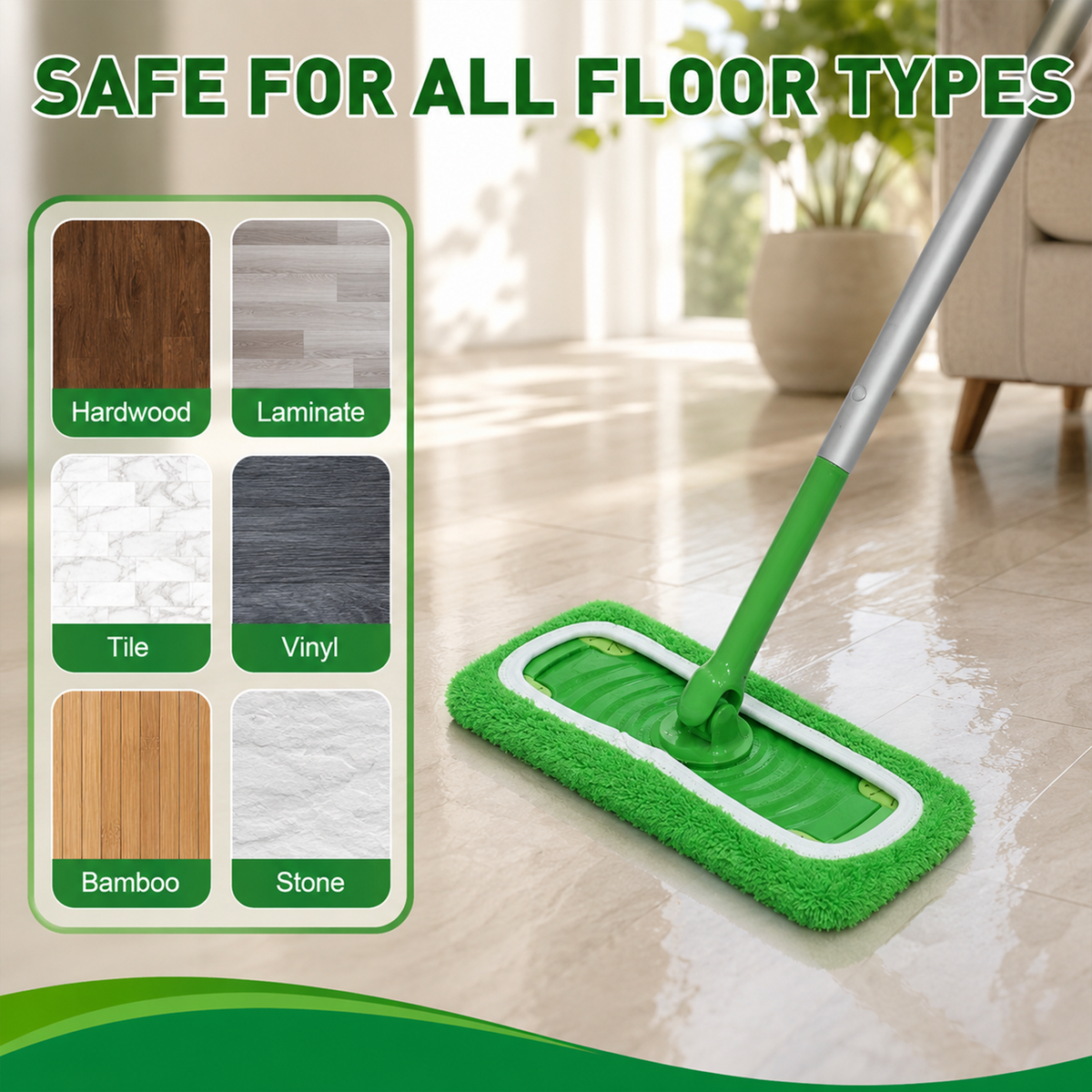 8PCS Reusable Microfiber Mop Replacement Pads