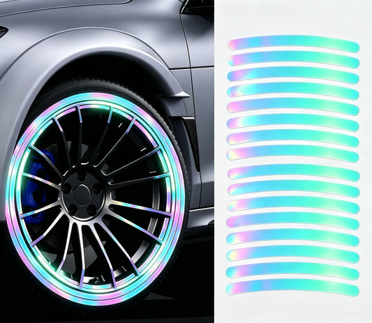 20 PCS Creative Wheel Hub Rim Reflective Stickers